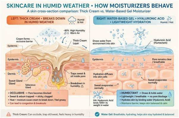 The Science of Humid-Weather Hydration: Why Thick Creams Break Down