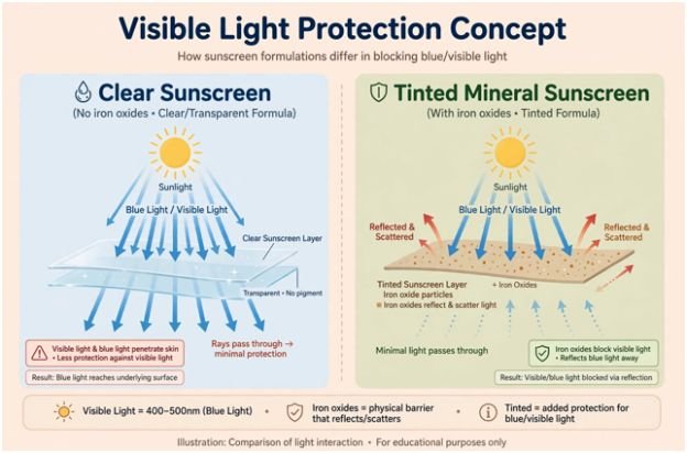 Visible Light Defense: Iron Oxides Are Non-Negotiable