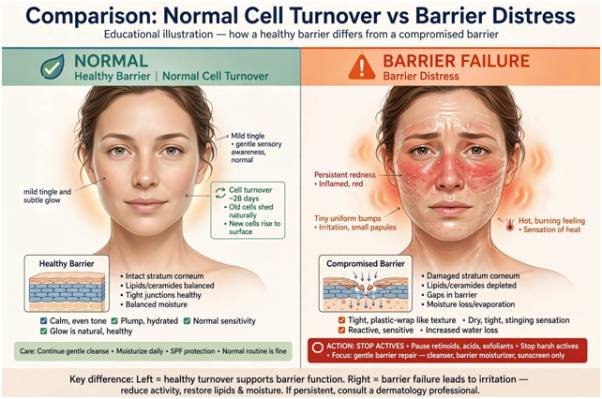 Diagnosing Trouble: Barrier Distress vs. Normal Cell Turnover